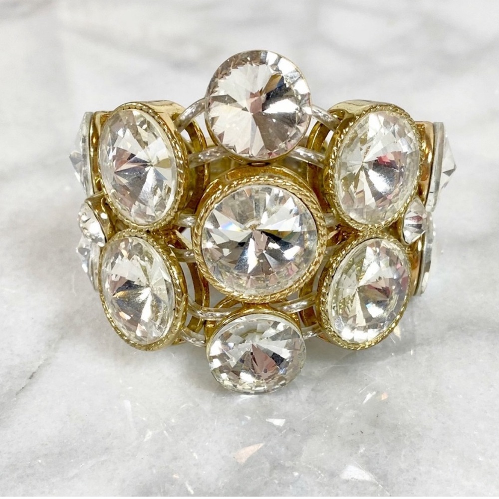 Gold & Crystal Fashion Statement Bracelet